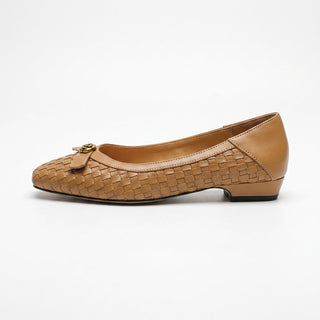 Nora Handwoven Leather Flat
