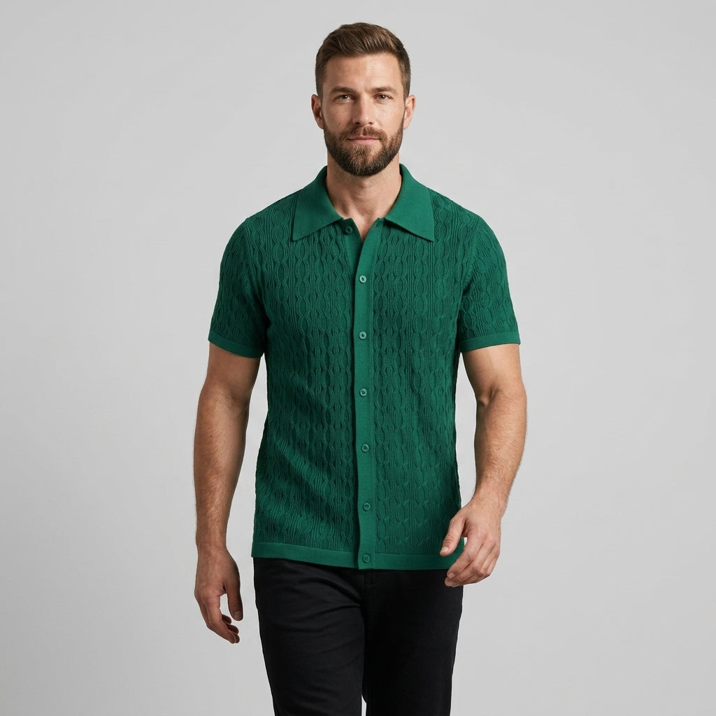 Reid Cable Texture Button-Up