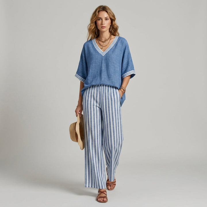 Sammi Striped Wide Leg Set