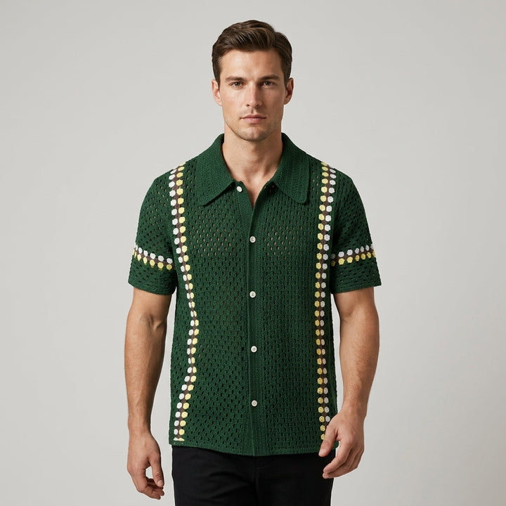 Jace Openwork Stripe Shirt