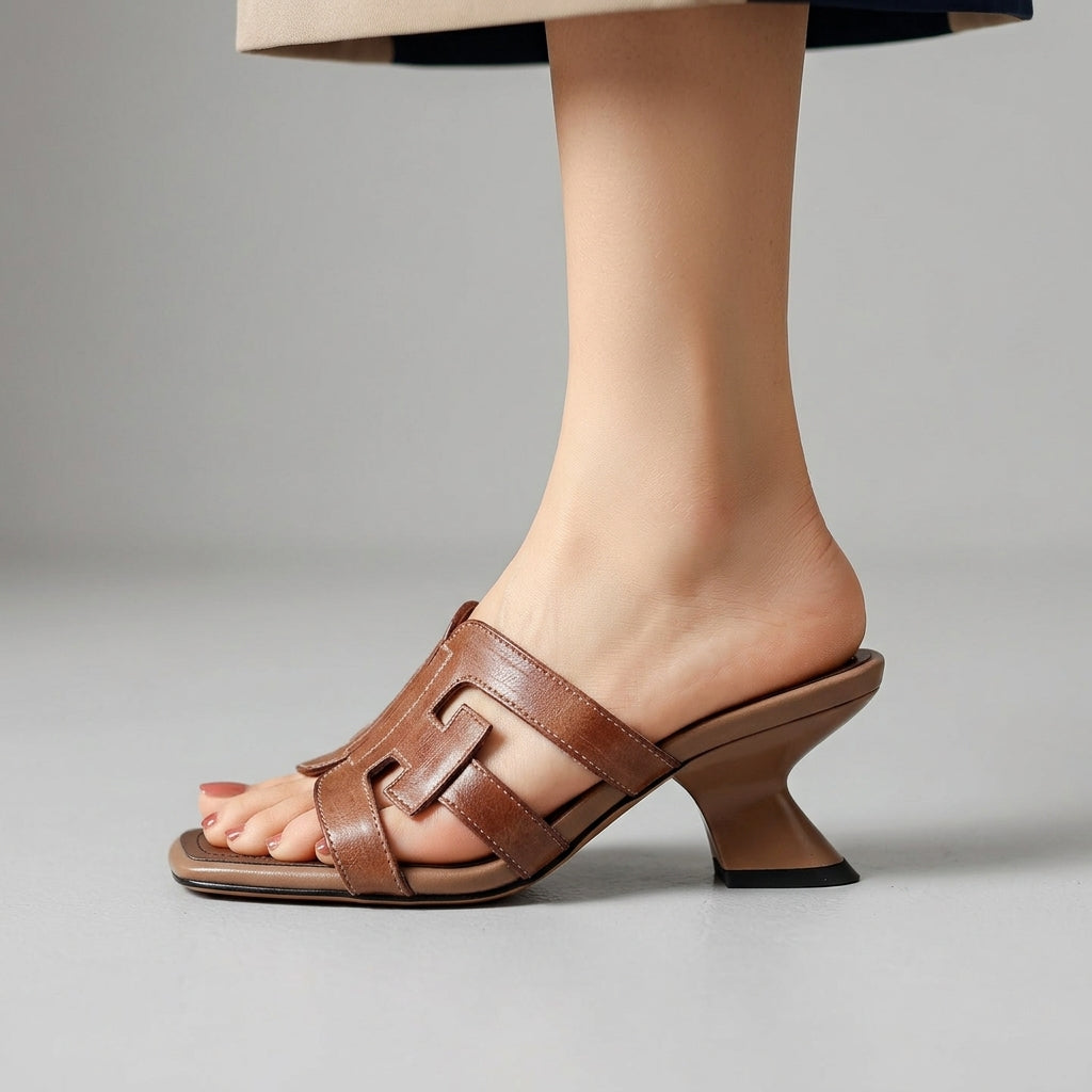 Bianca Genuine Leather Heeled Sandal