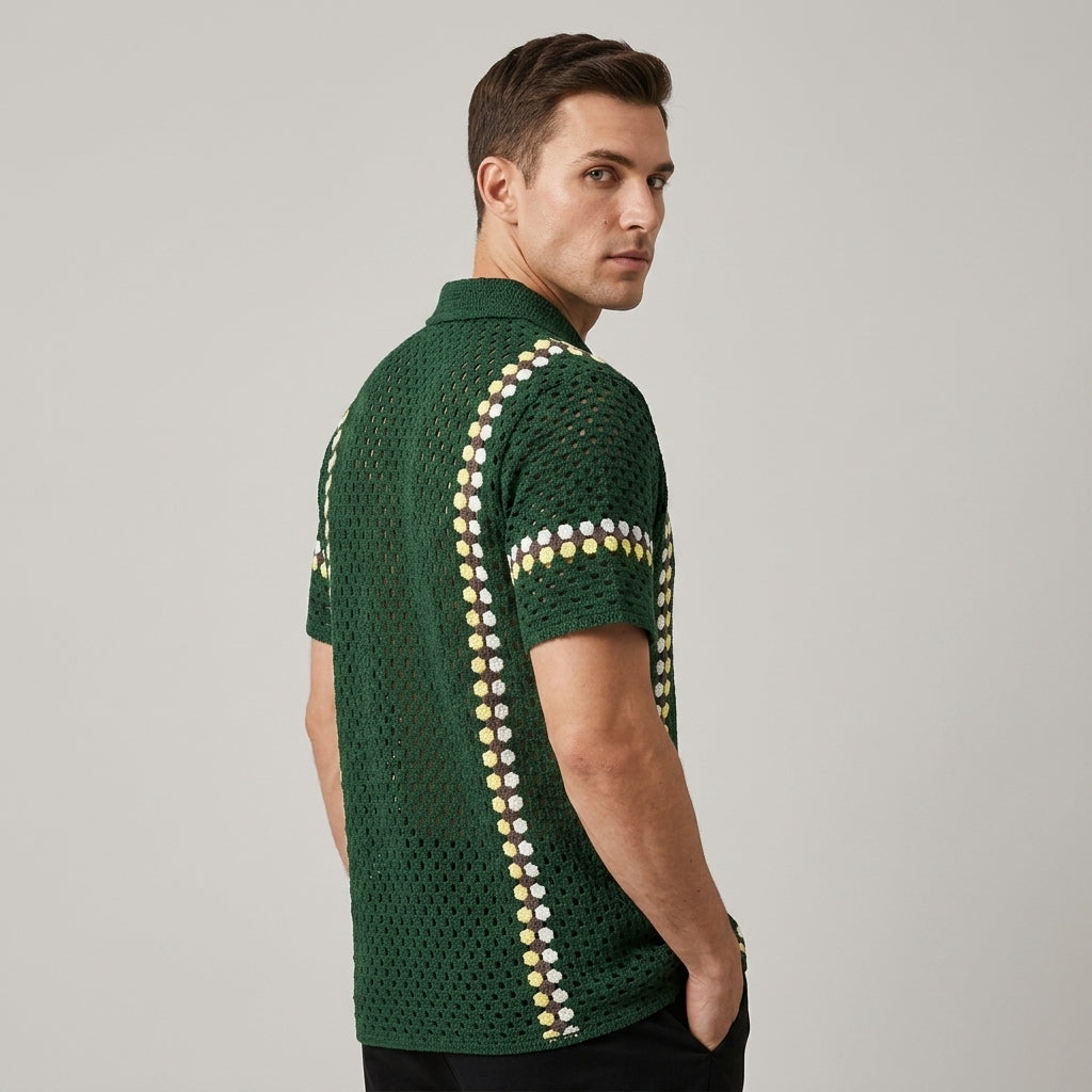 Jace Openwork Stripe Shirt