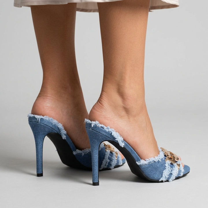 Dana Frayed Horsebit Heel