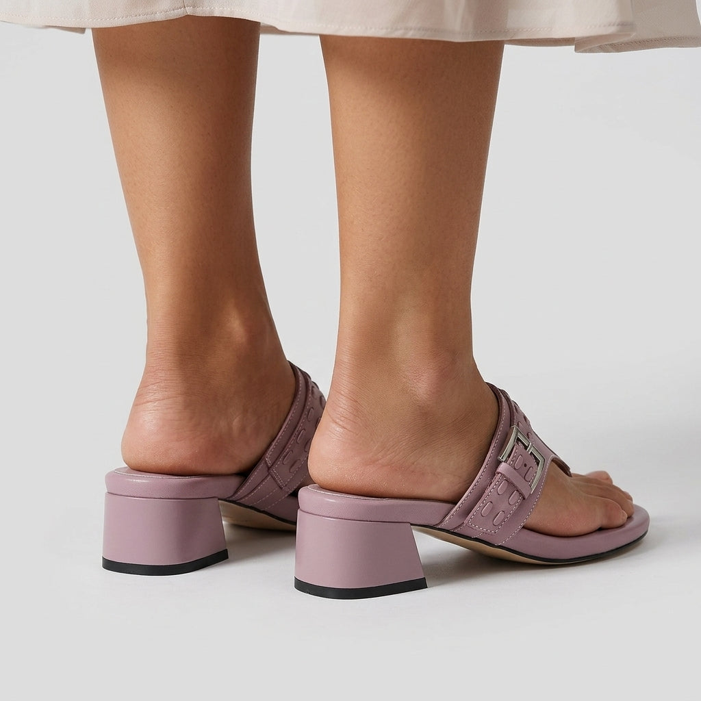 Elena Buckle Strap Leather Sandal