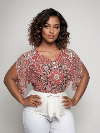Loretta | Bohemian Print V-Neck Top