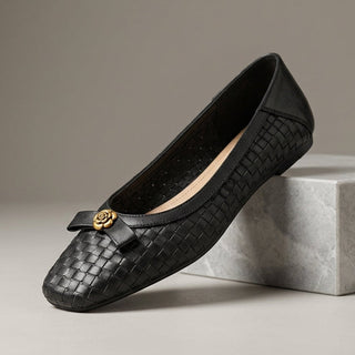Nora Handwoven Leather Flat