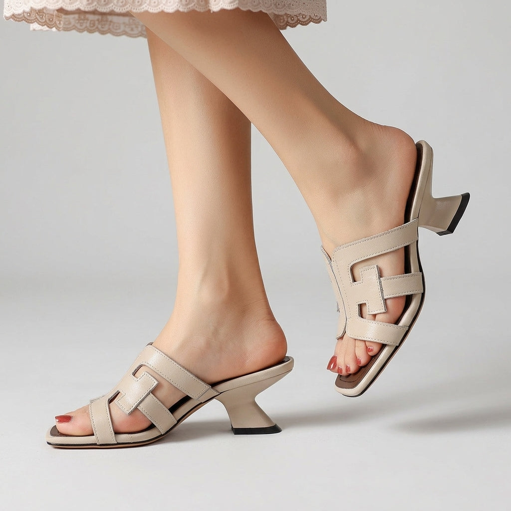 Bianca Genuine Leather Heeled Sandal