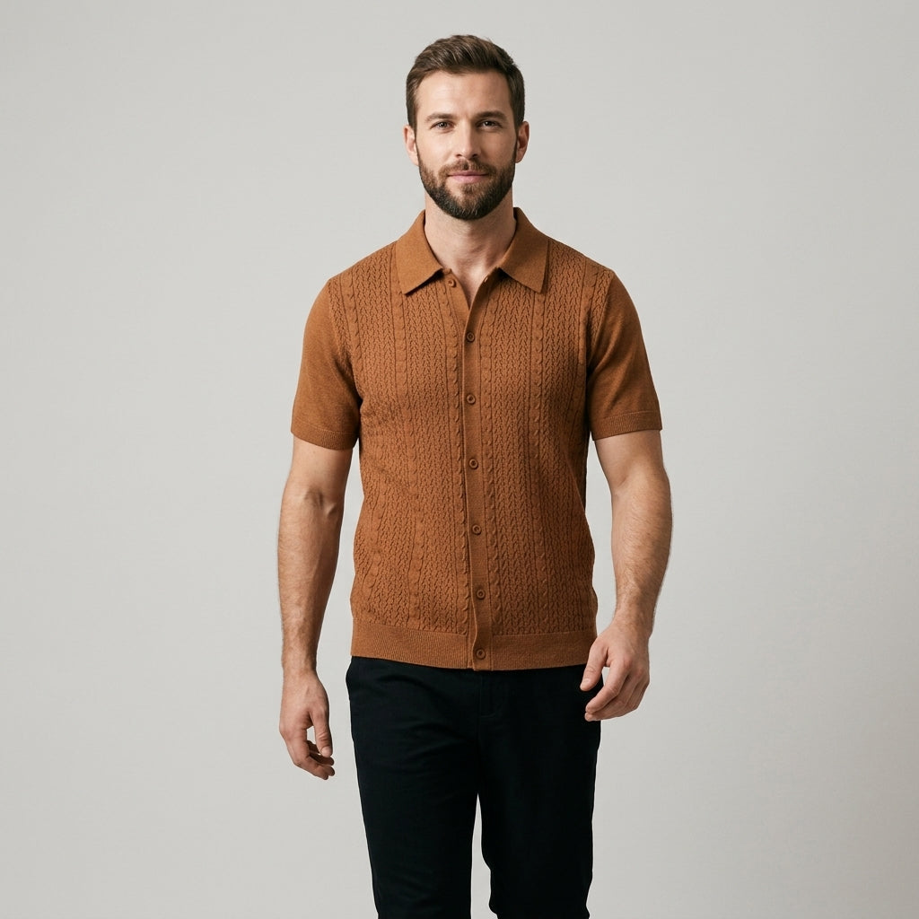 Cruz Textured Button-Front Shirt