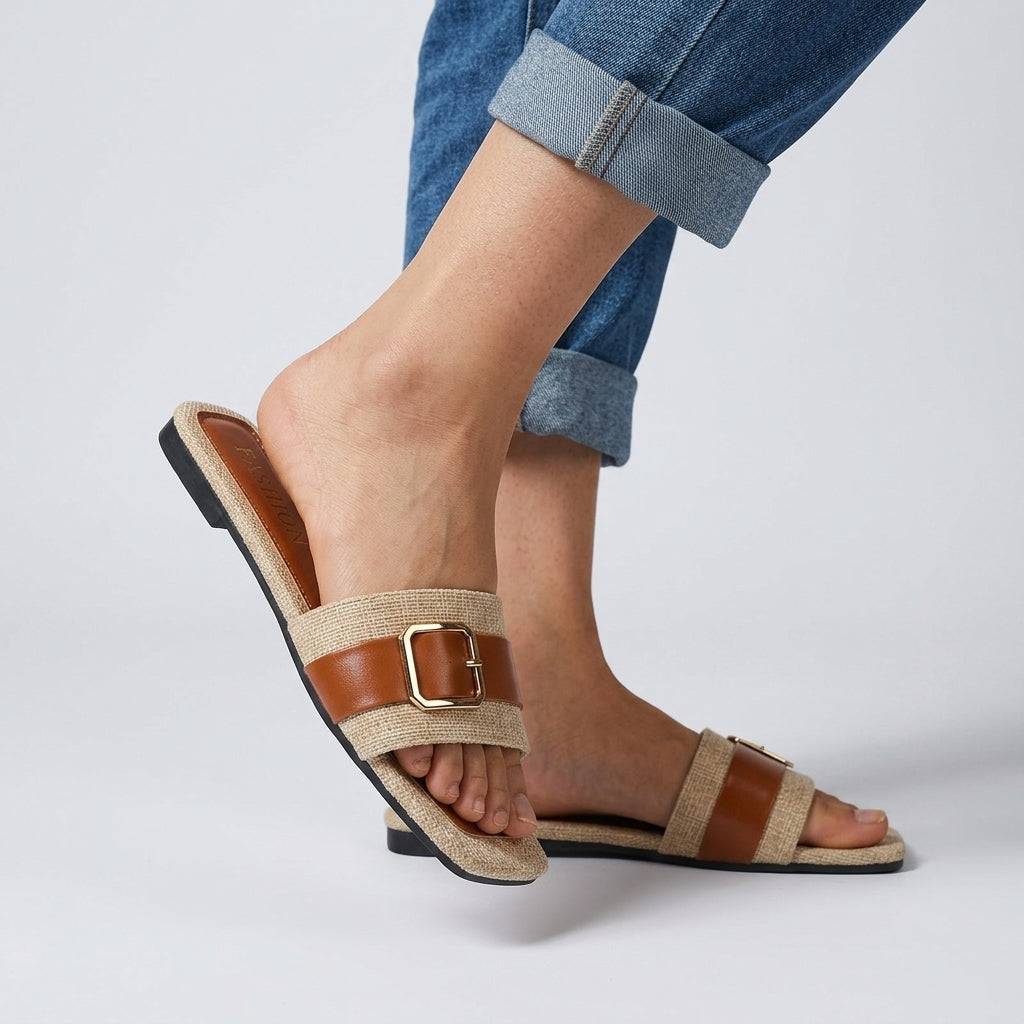 Mara Buckle Slide Sandal