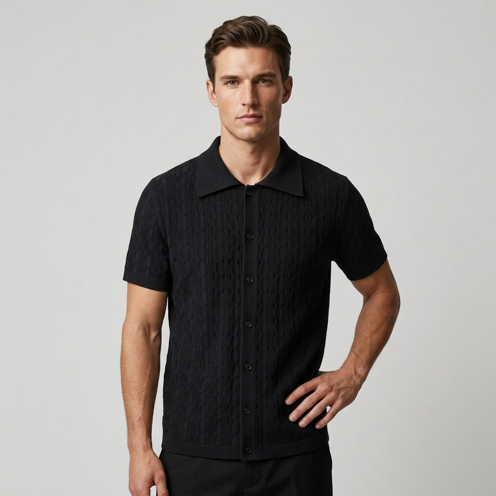 Reid Cable Texture Button-Up