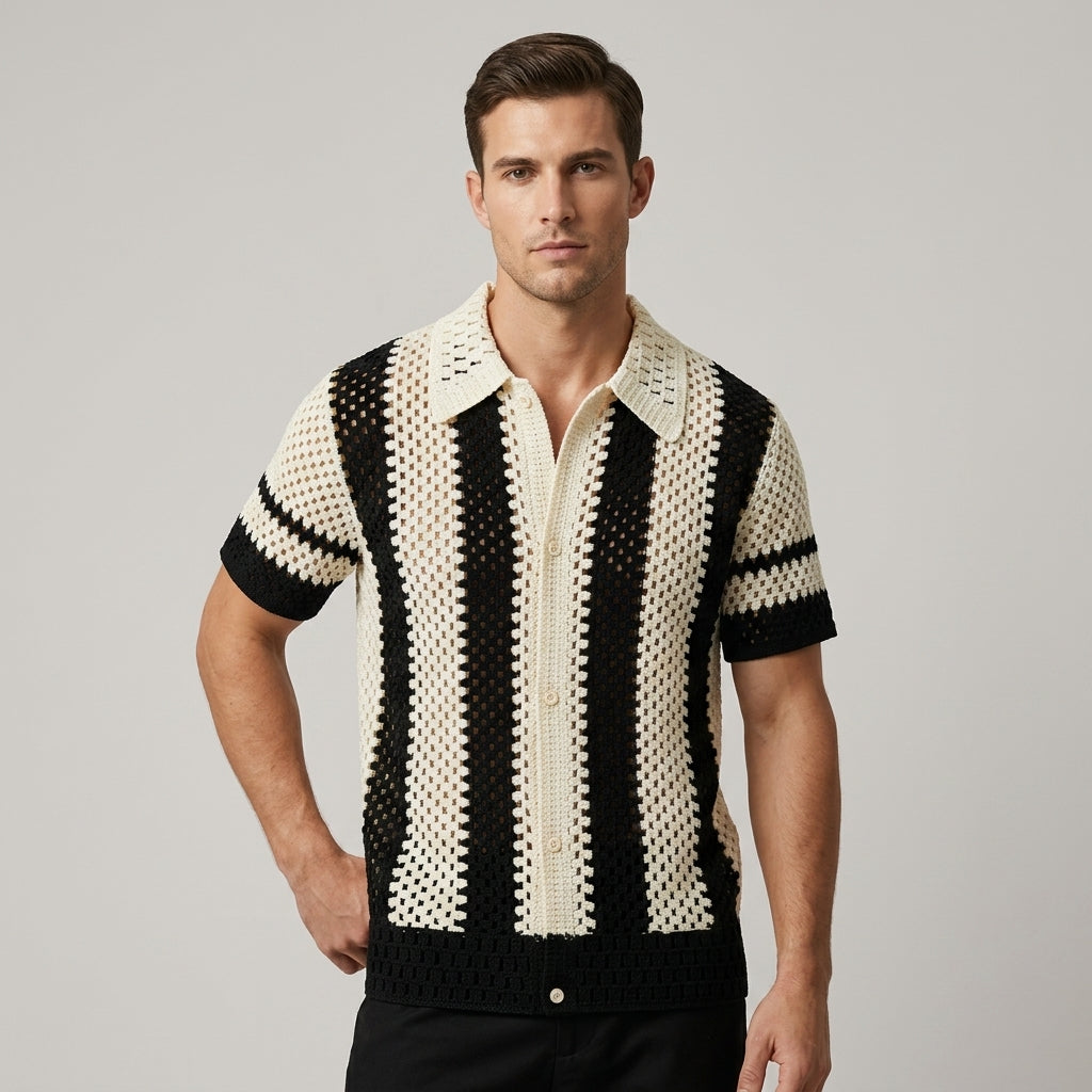 Jace Openwork Stripe Shirt