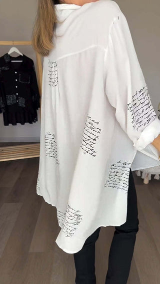 Sabine | Relaxed Script-Print Shirt
