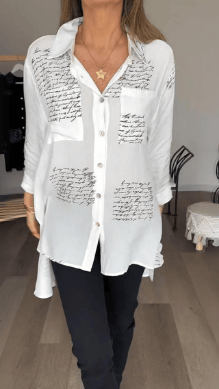 Sabine | Relaxed Script-Print Shirt