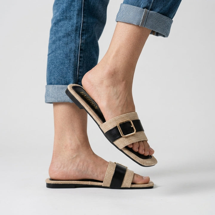 Mara Buckle Slide Sandal
