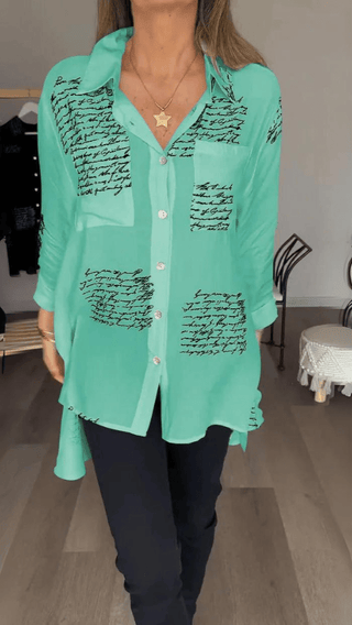 Sabine | Relaxed Script-Print Shirt