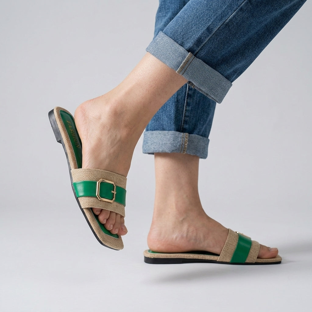 Mara Buckle Slide Sandal