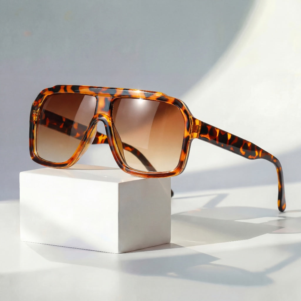 Raven Retro Sunglasses Leopard