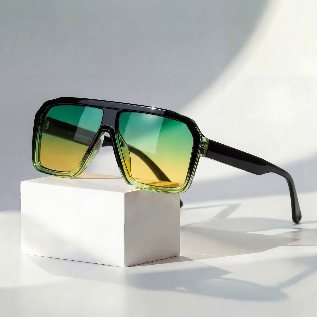 Raven Retro Sunglasses Gradient Green
