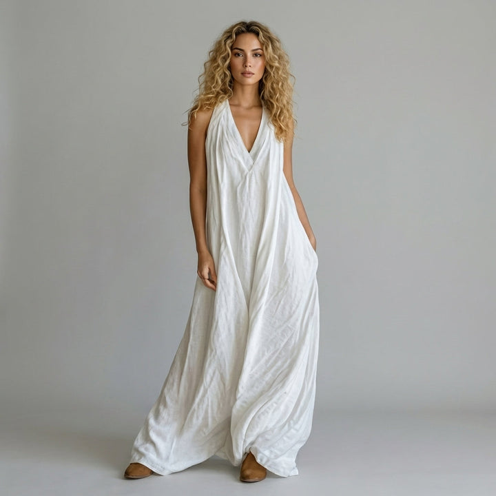 Nora Crinkle Halter Maxi Dress