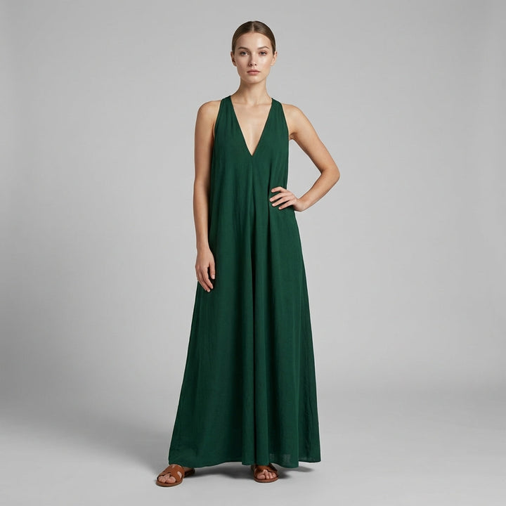 Nora Crinkle Halter Maxi Dress