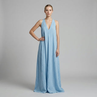 Nora Crinkle Halter Maxi Dress