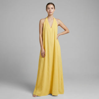 Nora Crinkle Halter Maxi Dress