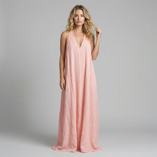 Nora Crinkle Halter Maxi Dress