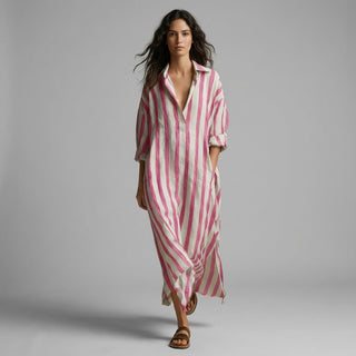 Margot Striped Shirt Maxi Dress