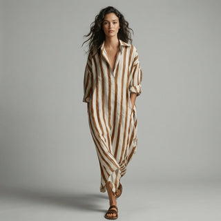 Margot Striped Shirt Maxi Dress