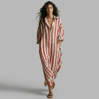 Margot Striped Shirt Maxi Dress