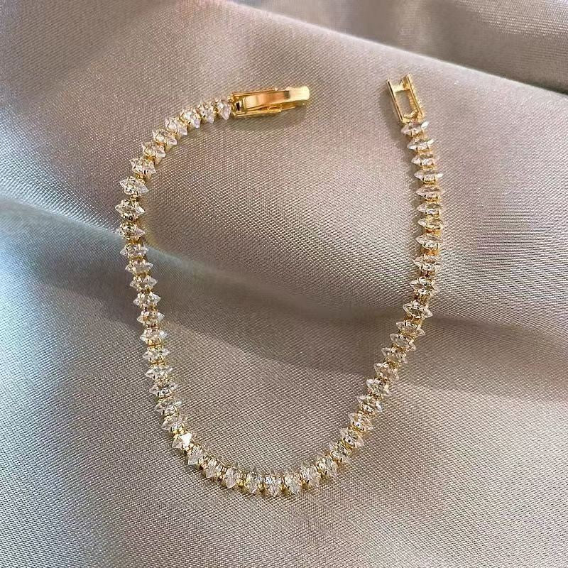 Marquise Tennis Bracelet laid flat, showing the box-style clasp