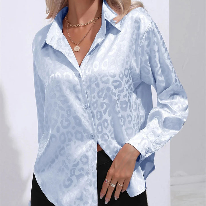 Leanna Leopard Satin Blouse