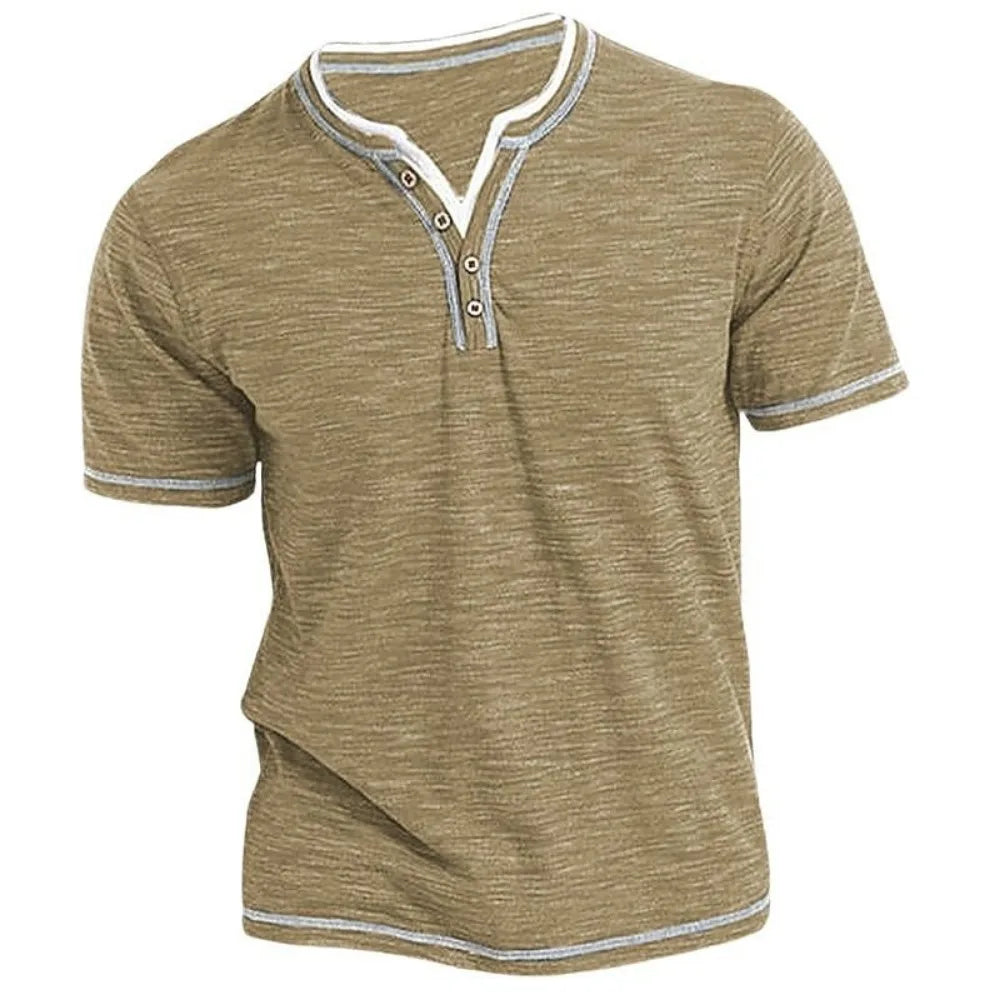Vintage Wash Short Sleeve Henley