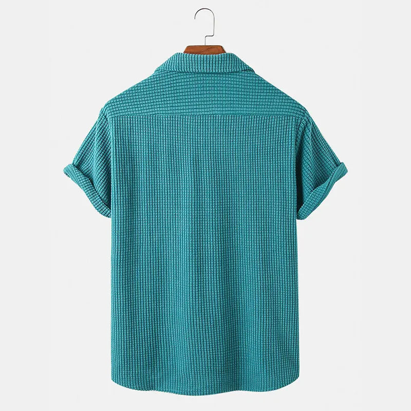 Riviera Waffle Knit Button-Up Shirt