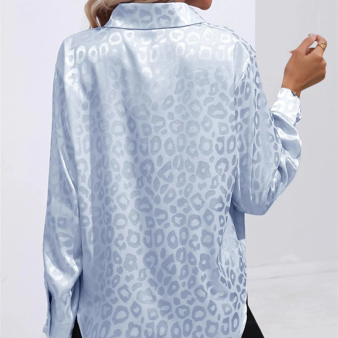 Leanna Leopard Satin Blouse