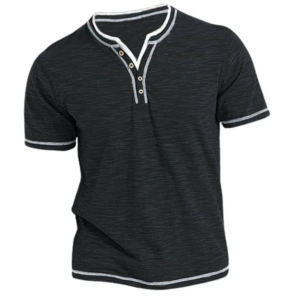 Vintage Wash Short Sleeve Henley