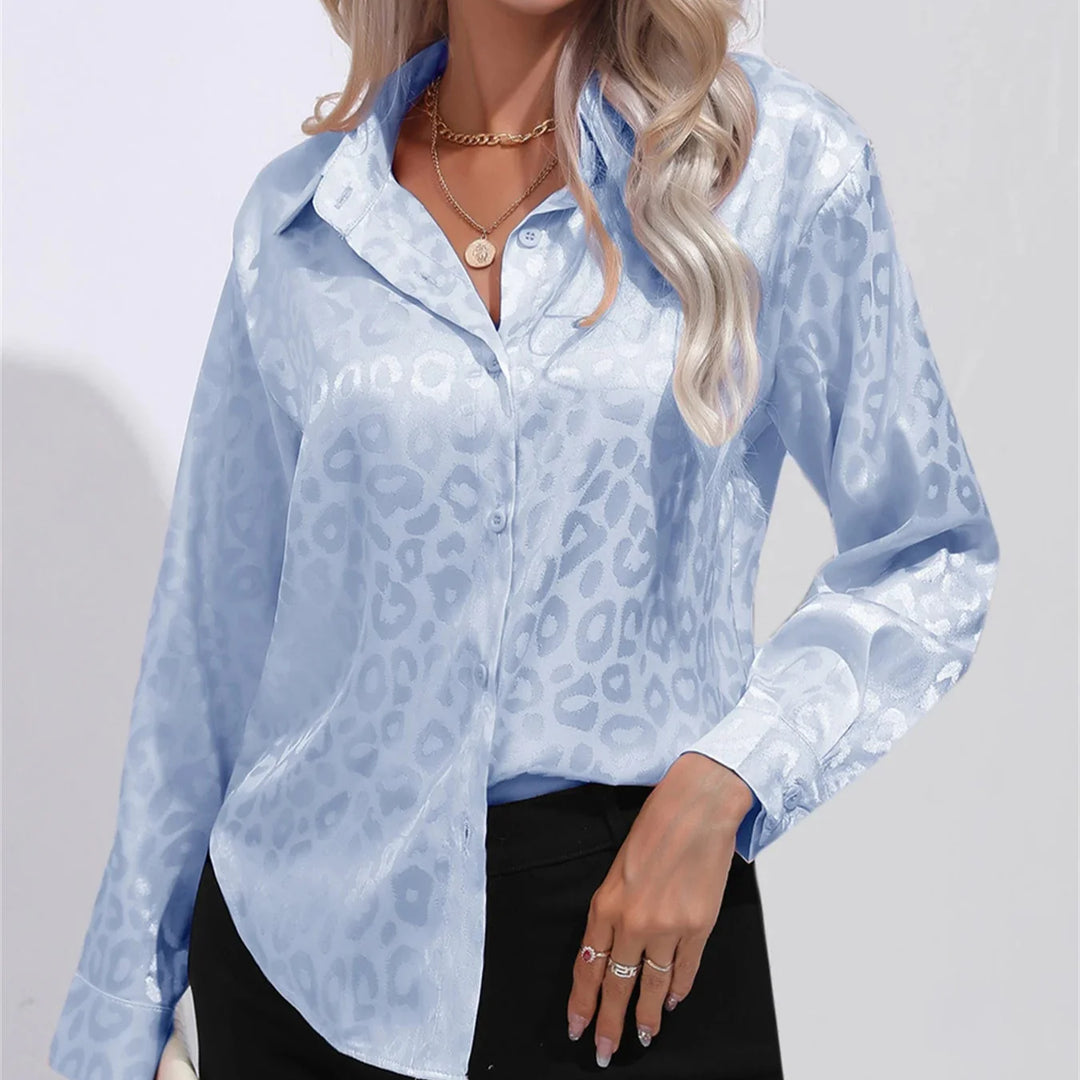 Leanna Leopard Satin Blouse