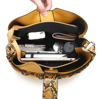 Selene Snake-Embossed Shoulder Bag
