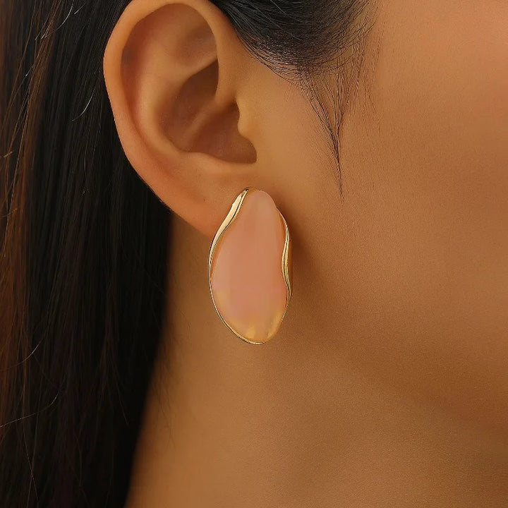 Contour Cabochon Gemstone Earrings
