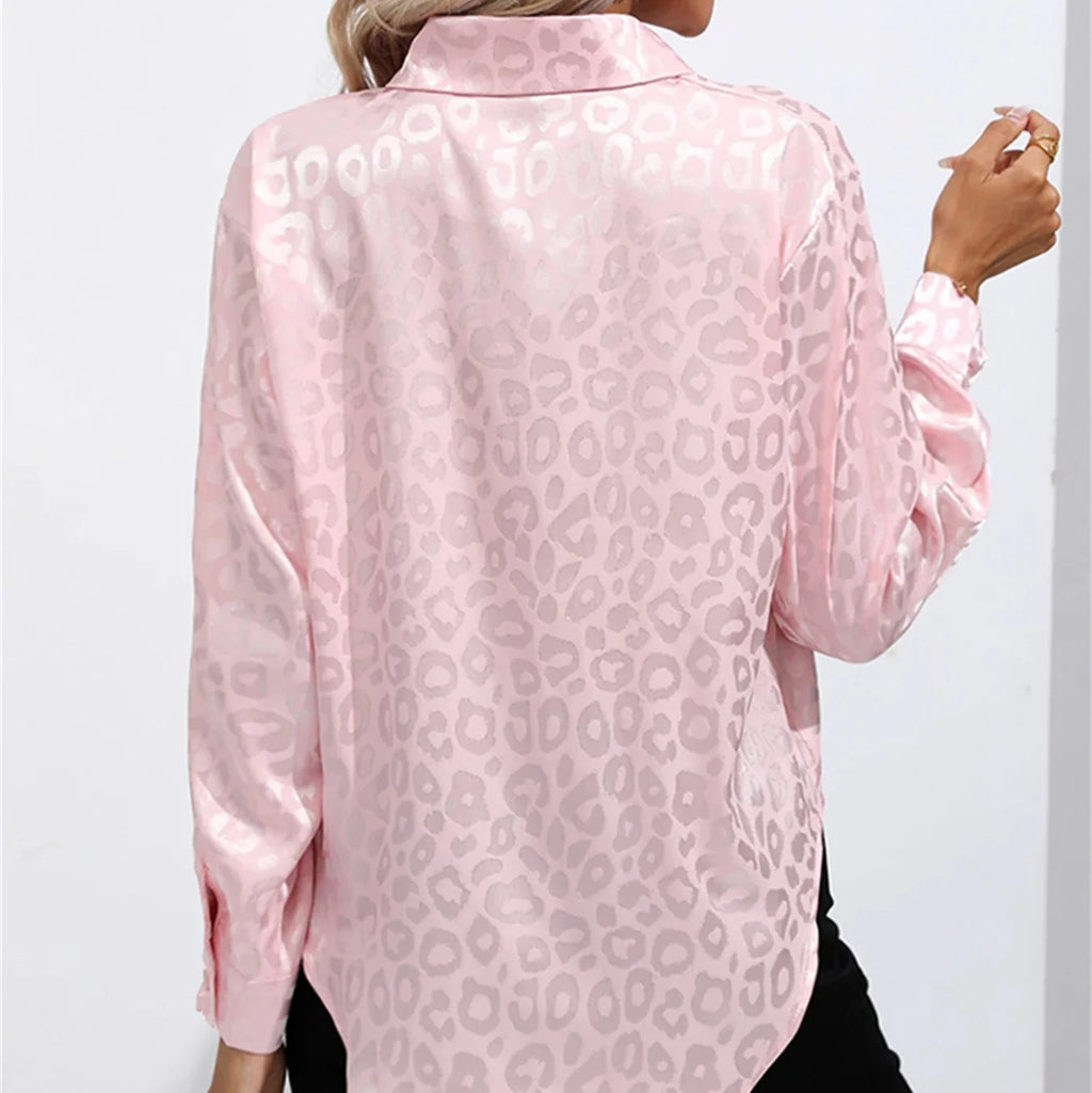 Leanna Leopard Satin Blouse
