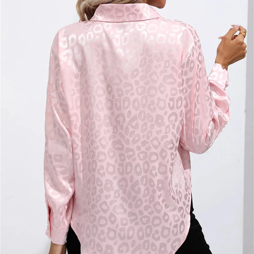 Leanna Leopard Satin Blouse