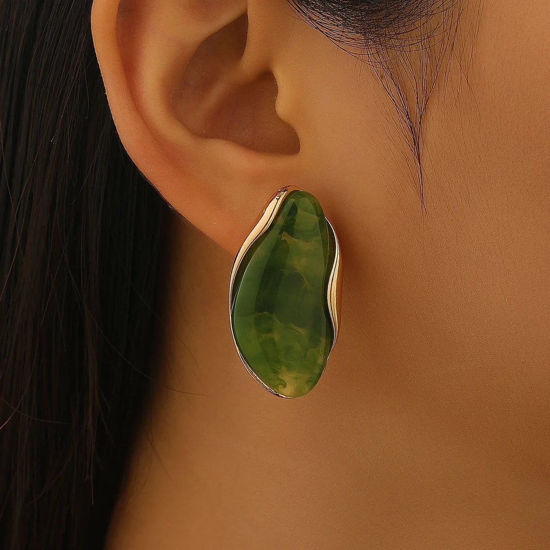 Contour Cabochon Gemstone Earrings