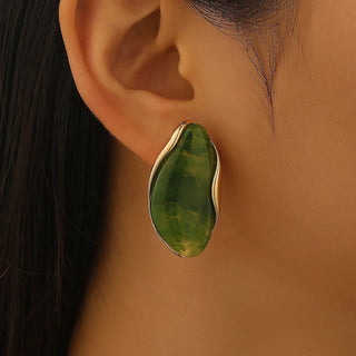 Contour Cabochon Gemstone Earrings