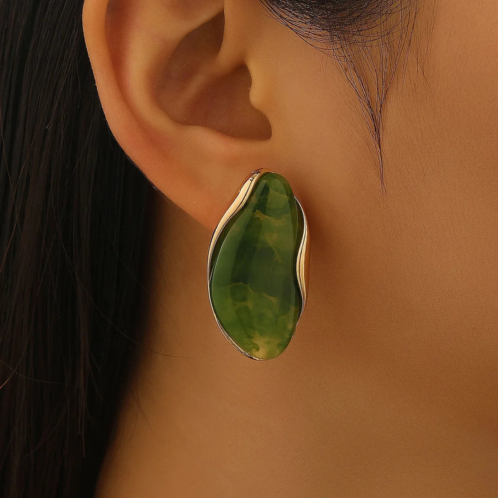 Contour Cabochon Gemstone Earrings