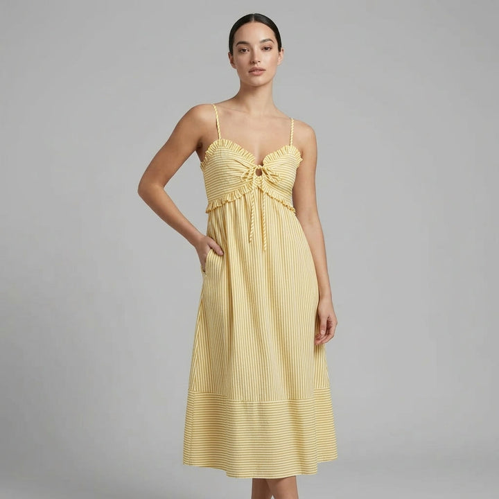 Isabella Tie-Front Midi Dress