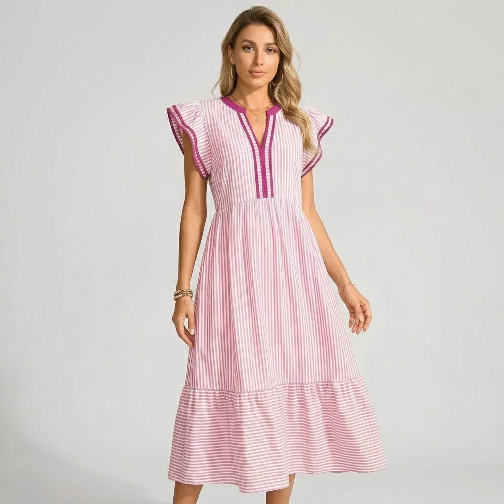 Camila Flutter Sleeve Midi Dress