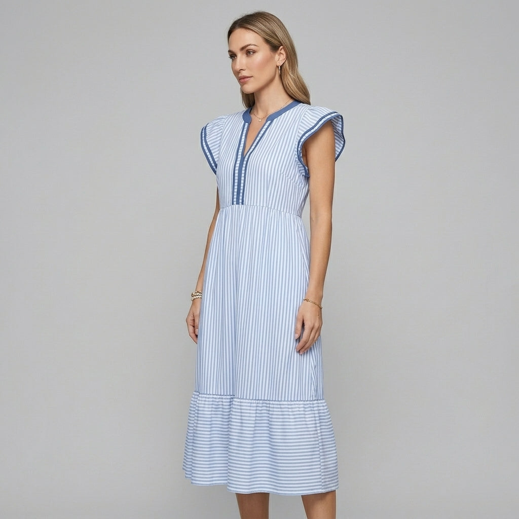 Camila Flutter Sleeve Midi Dress