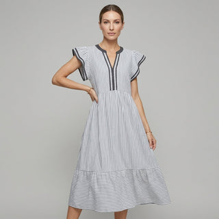Camila Flutter Sleeve Midi Dress