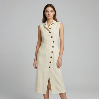 Margot Asymmetric Button Maxi Dress
