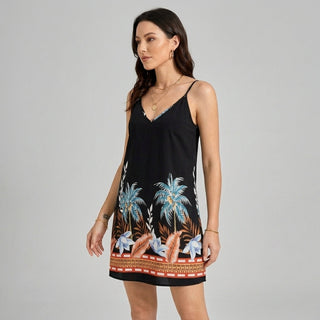 Maya Tropical Print Mini Dress